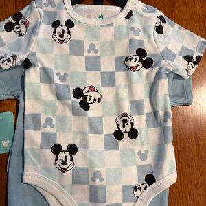 Disney Mickey Mouse Onesies Toddler Boys Size 2 Pack 18M NEW WITH TAGS